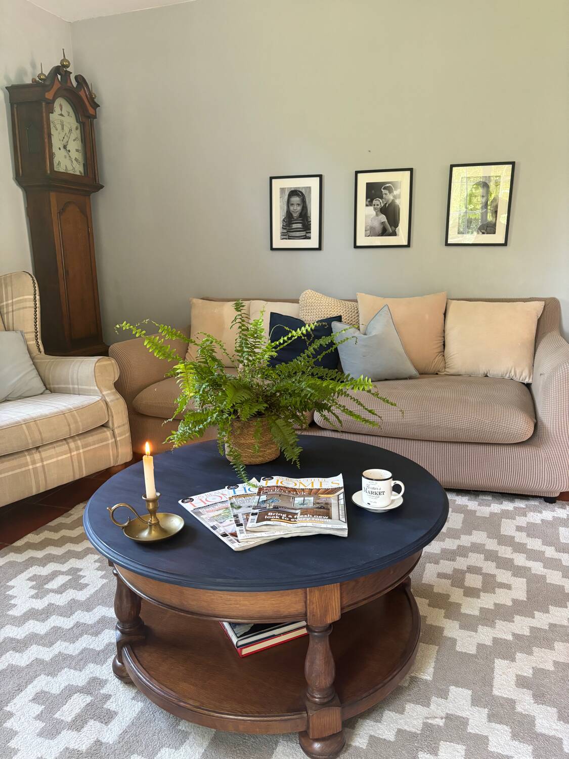 Table basse ronde en bois massif