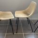A barrel chair by Pierre Guariche, Steiner, vintage beige fabric, 1950.