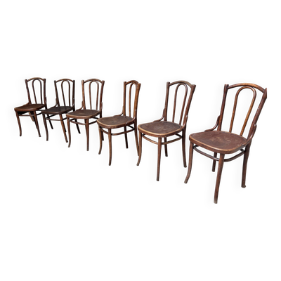 Série de 6 chaises bistrot vintage
