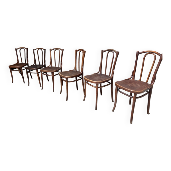 Série de 6 chaises bistrot vintage