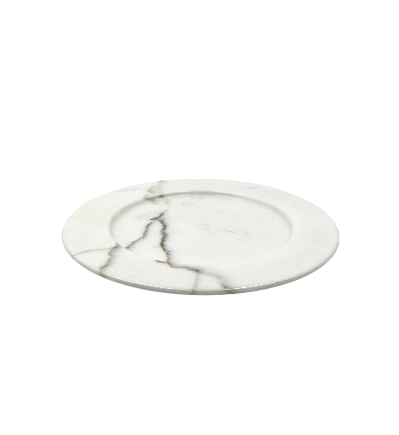 White Carrara marble centerpiece / plate, Up&Up Italy, 1970s