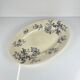 Large oval ironstone dish, "Damas" pattern by Sarreguemines, late 19th century, grey-black.