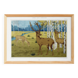 Poster “Deer”, after an Art Nouveau lithograph from 1897