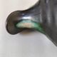 Ceramic pitcher Thulin Belgium flamed green black enamel