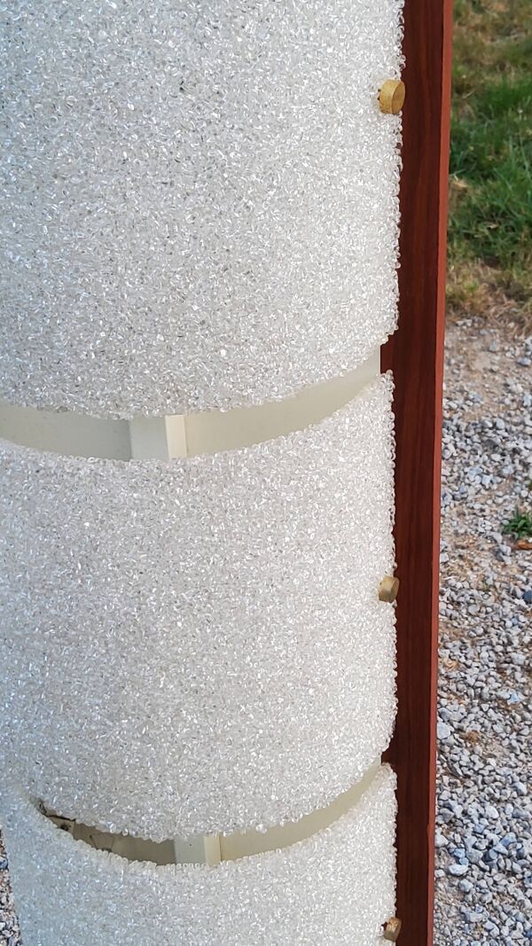 Lampadaire de style scandinave en teck et résine granitée des années 70