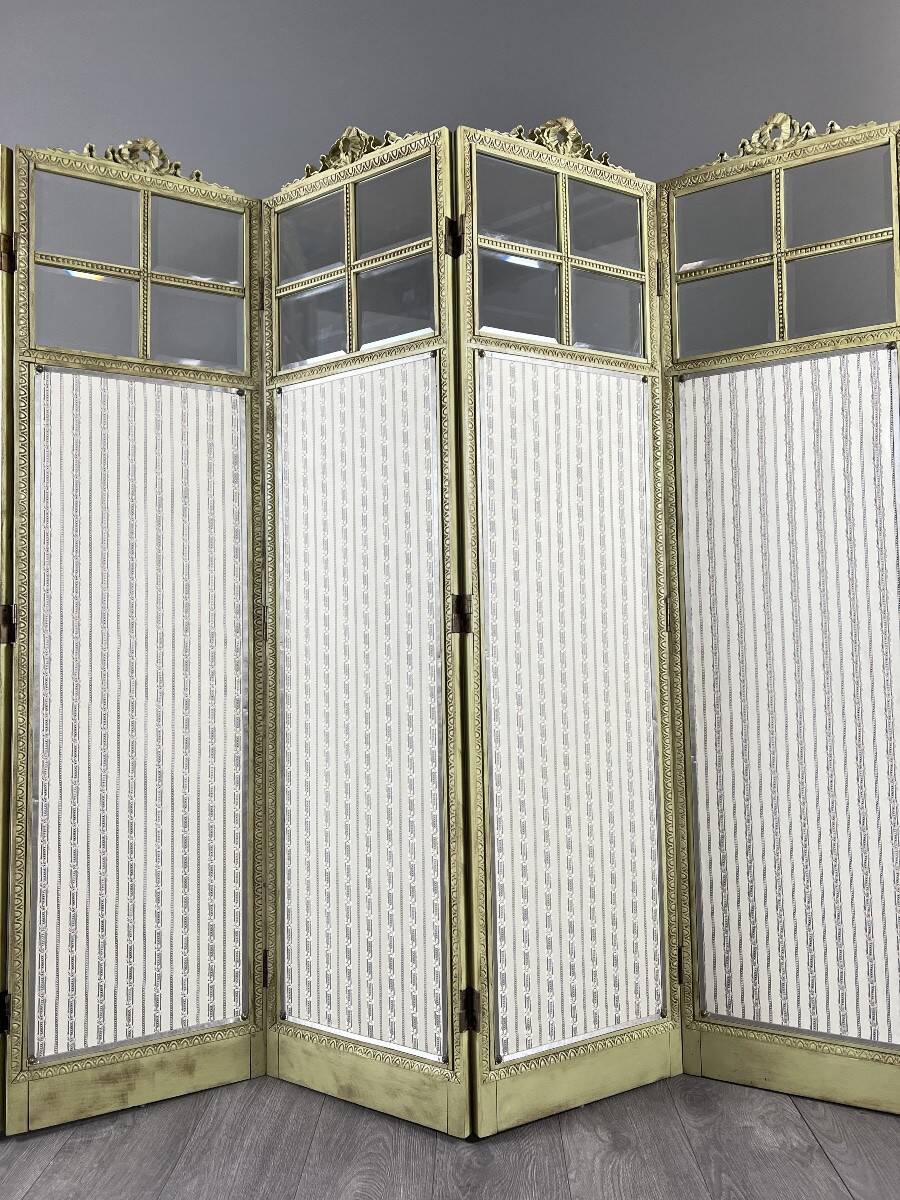 Five-panel screen in Louis XVI style, 19th century.