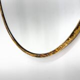 Miroir mural vintage en laiton à facettes, France