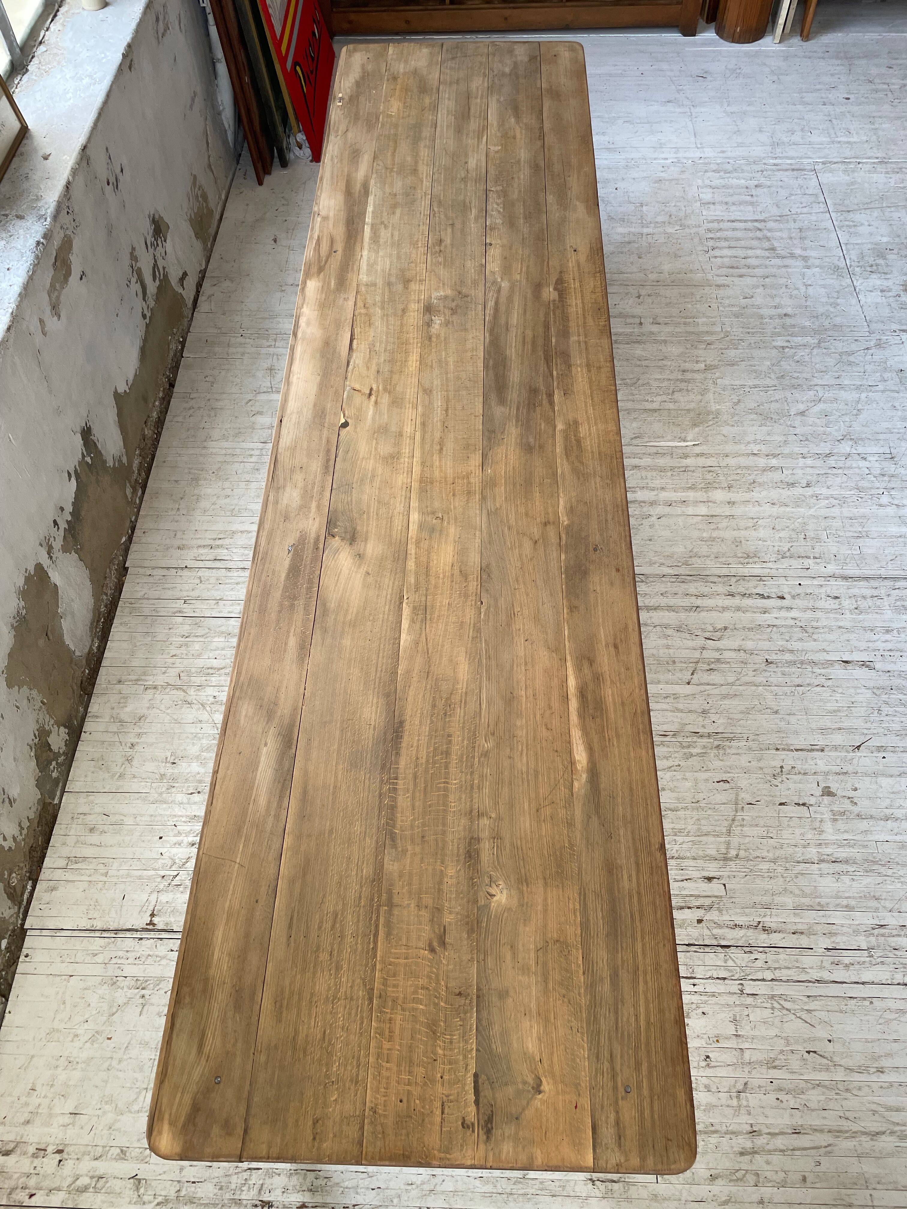 XL farmhouse table in beech and pine 3m