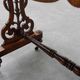 Victorian Walnut Side Table with Inlaid Top and Pierced Scroll Ends, Englan