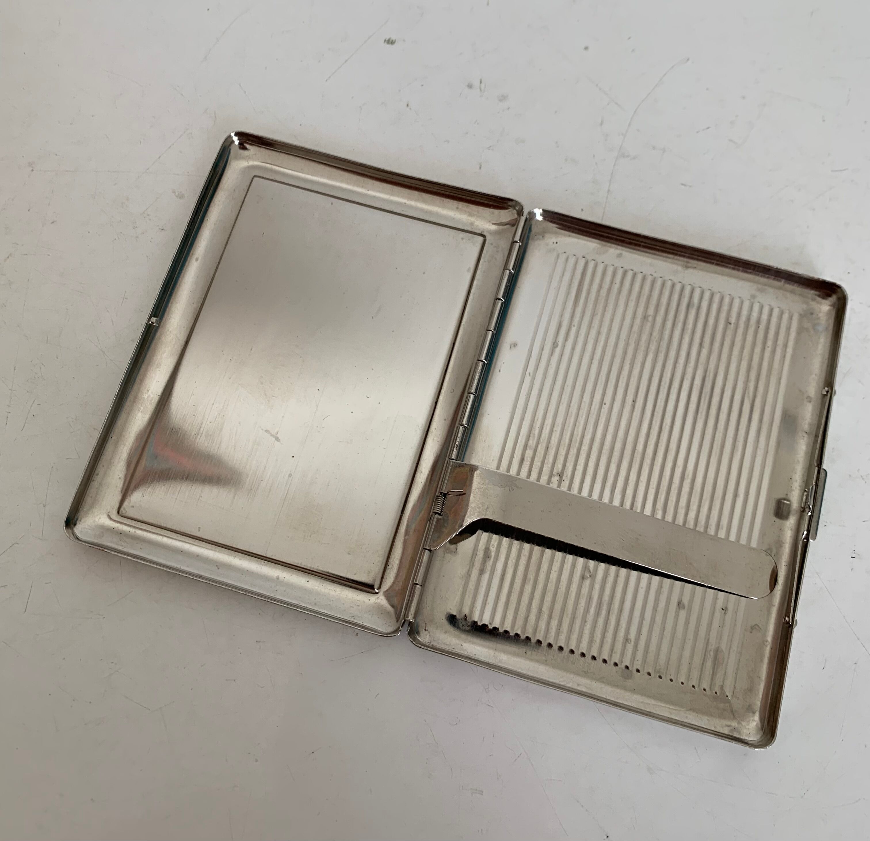 Vintage cigarette holder 1960 imitation leather box - 11 x 8 cm