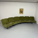 Complete living room with a sofa and 2 Italian design armchairs from the 70s, vintage.