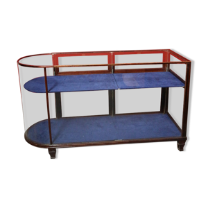 vitrine en acajou avec