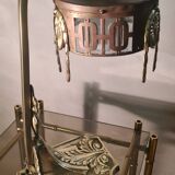 1900 bronze and brass art nouveau lamp, inspired by Napoleon 3, 35x18