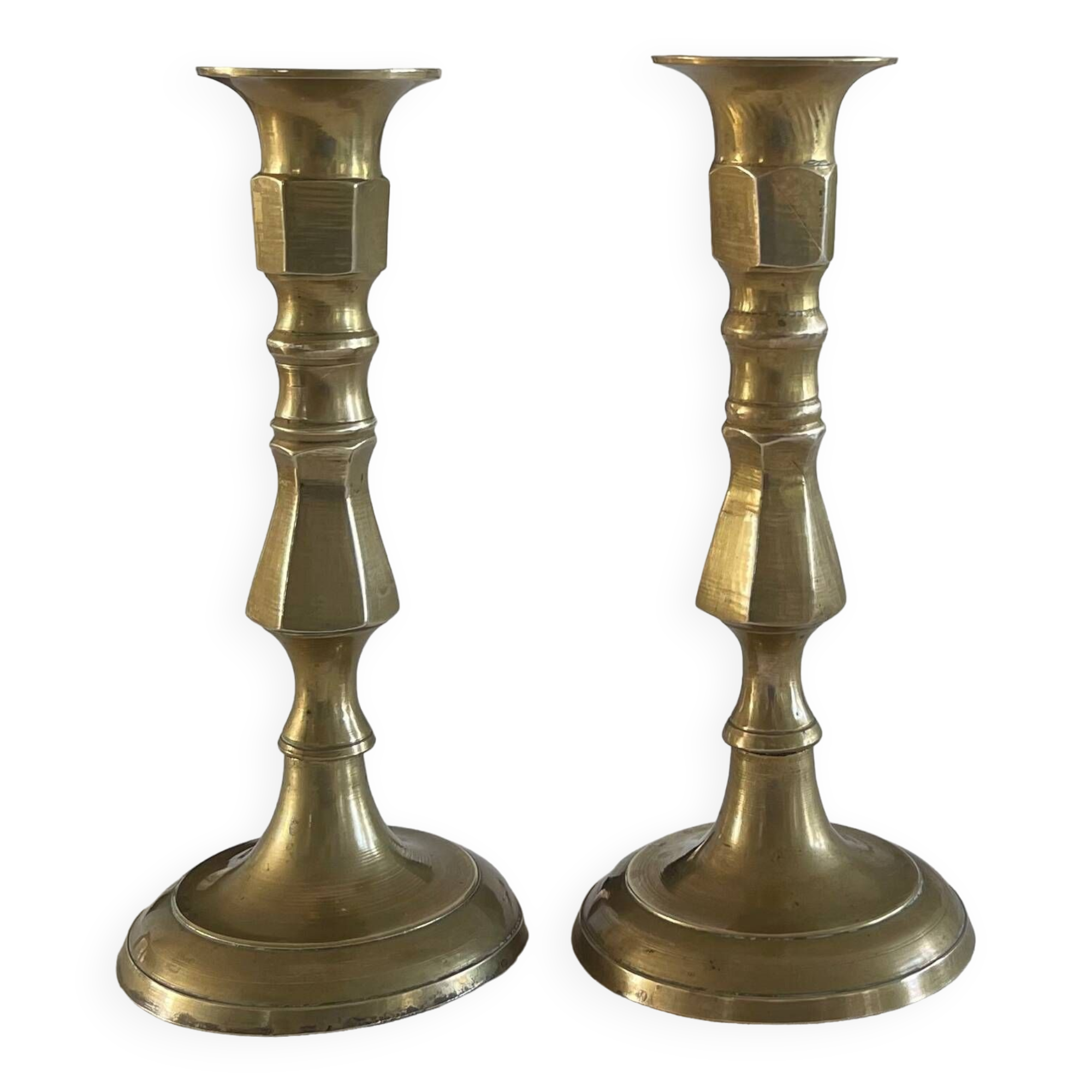 Pair of brass candlesticks