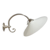 Wall lamp in opaline chrome scrolls Art Deco