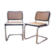 Pair of chairs cesca B32 Marcel Breuer black Gavina