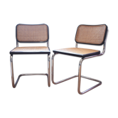 Pair of chairs cesca B32 Marcel Breuer black Gavina