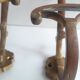 4 patères double bronze porte manteau chapeau ancienne