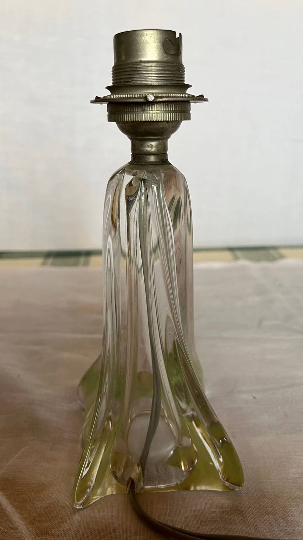 Pied de lampe cristal Daum vintage
