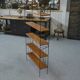 Shelf on legs with 5 teak veneer shelves from 1970.