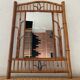 Rattan mirror from the 1950s-60s