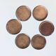 Set of 6 Vintage MCM Multicoloured Enamel on Copper Coasters from the 60s