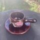 Coffee or tea service in enameled ceramic by Marius Giuge, artisan potter in Vallauris,