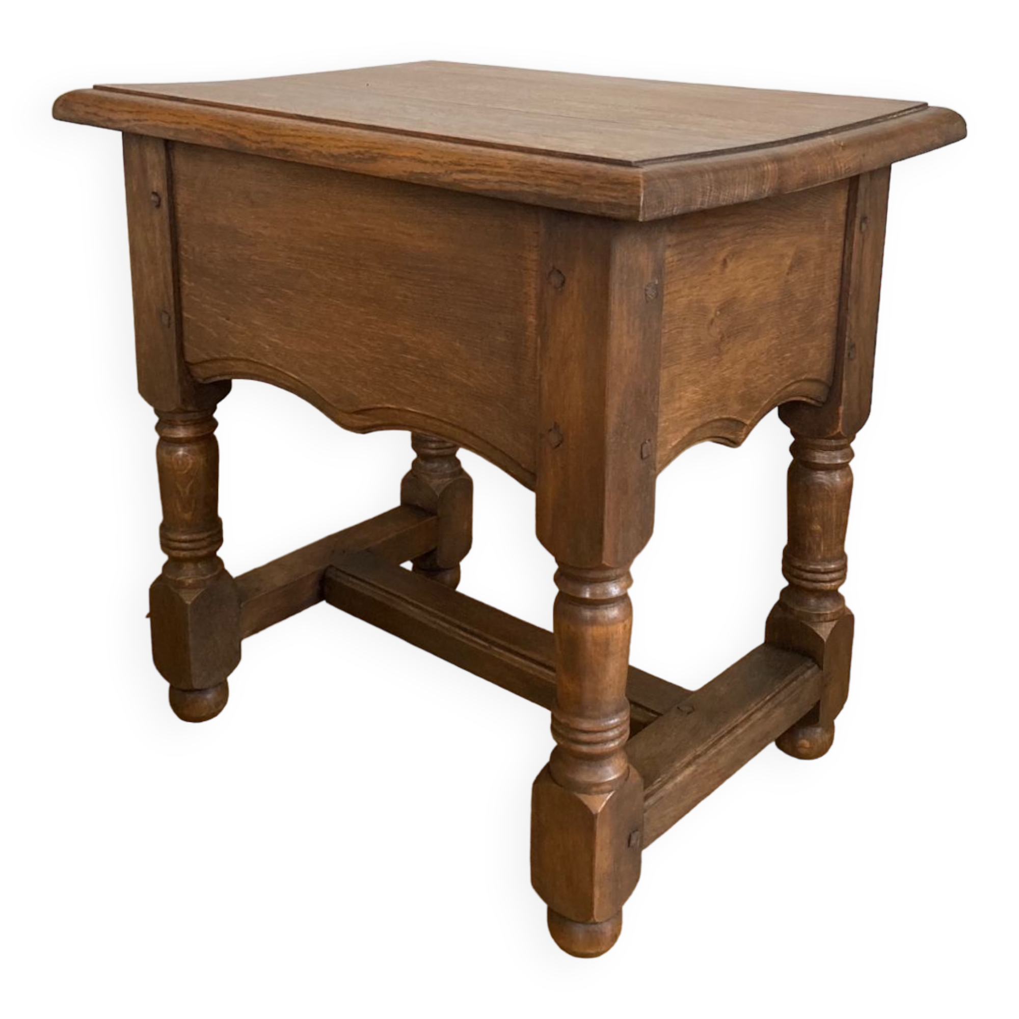 Chest bedside twentieth century solid oak pegged base spacer