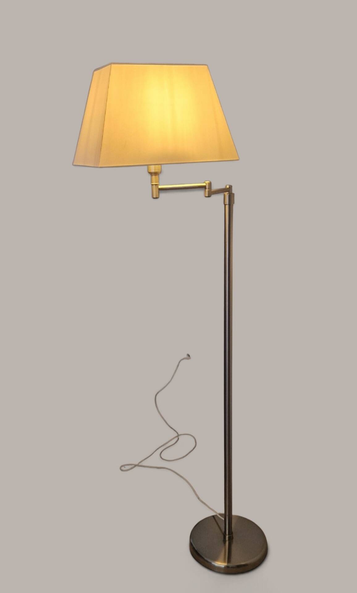 Brushed aluminium designer floor lamp - 90s modernist style