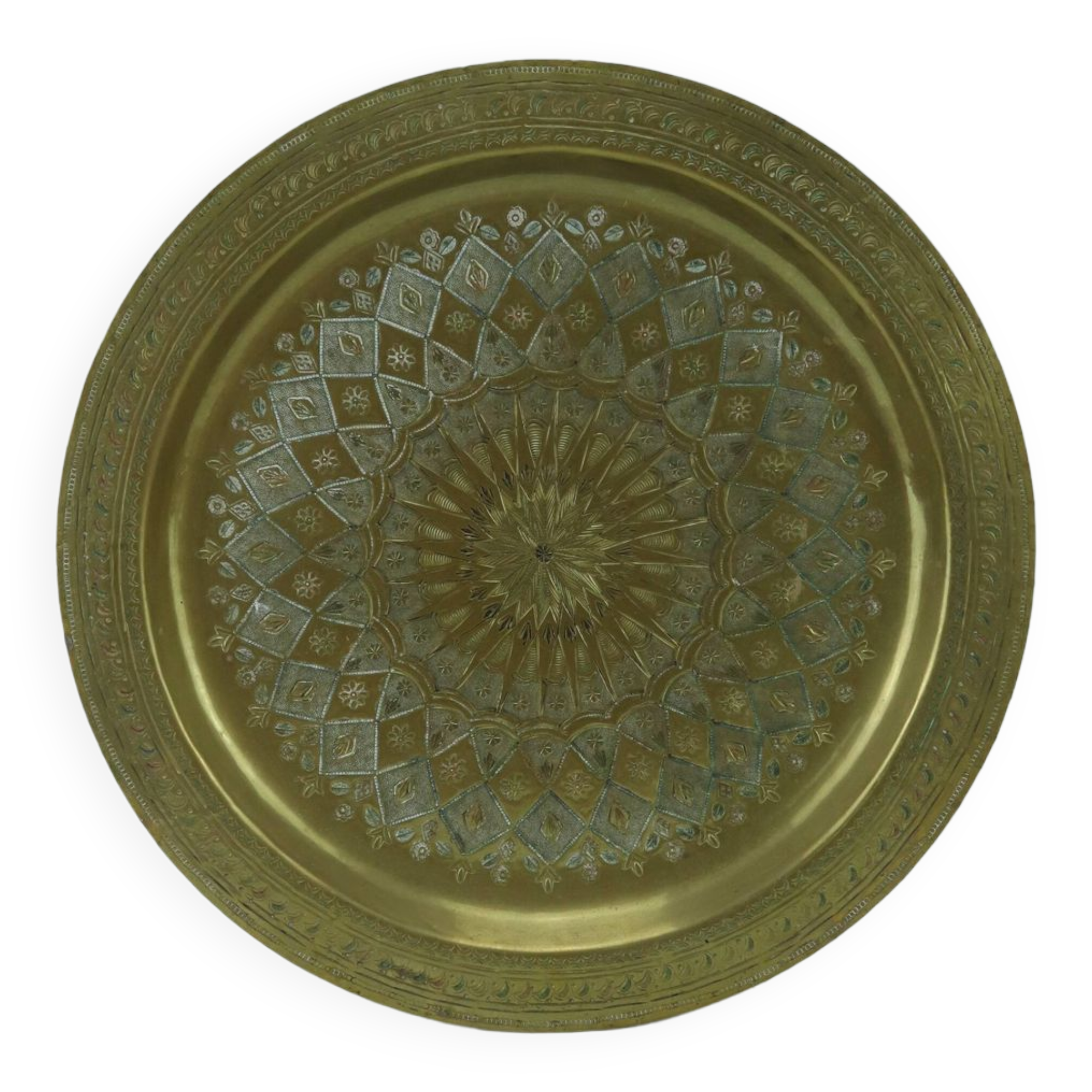 Vintage oriental plate in brass