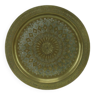 Vintage oriental plate in brass