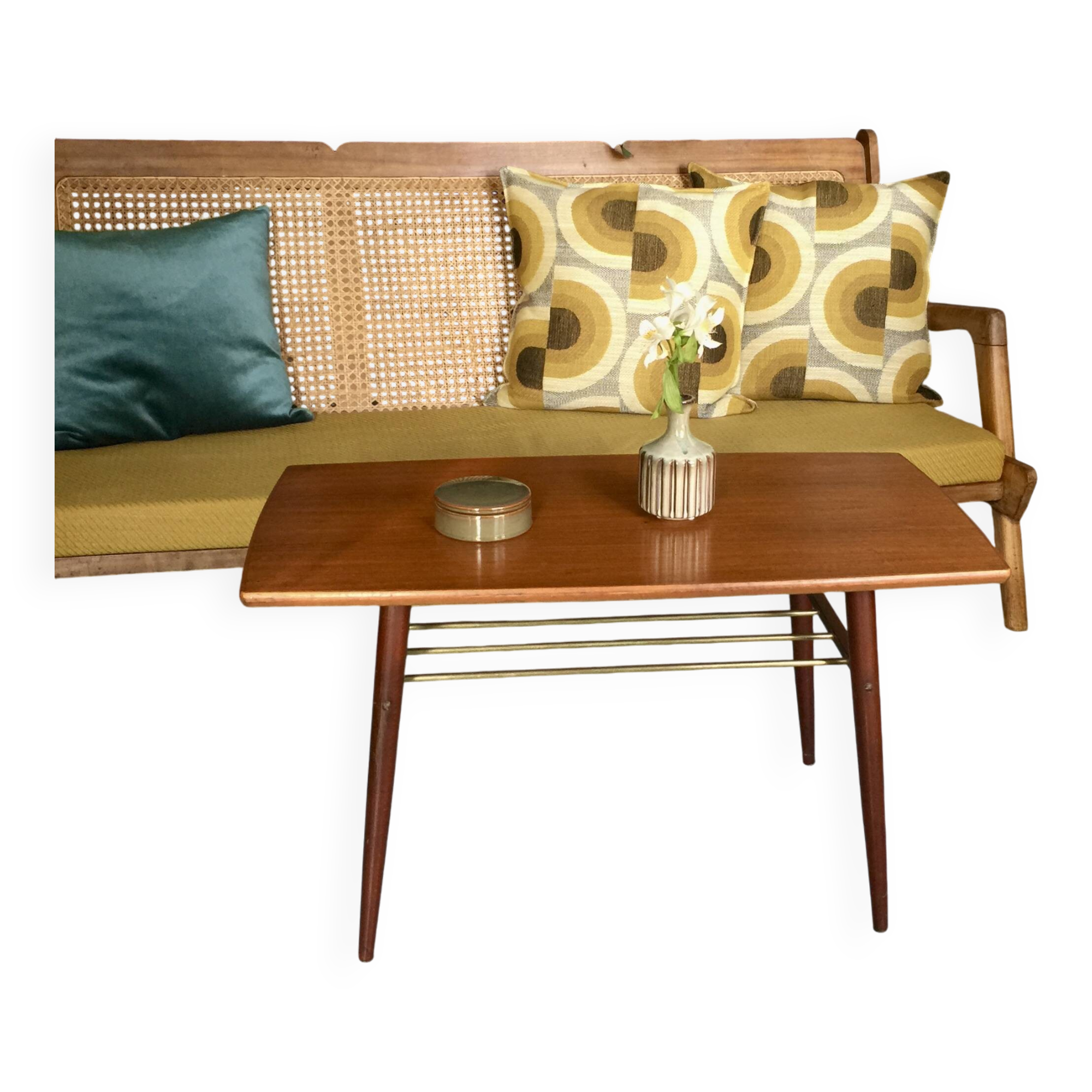 Scandinavian teak barrel-shaped coffee table, 1960s