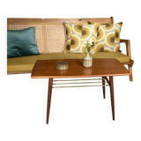 Scandinavian teak barrel-shaped coffee table 1960