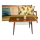 Table basse scandinave teck forme tonneau 1960