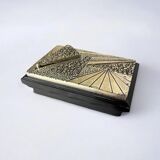 Brutalist wood and resin vanity box, Italy, 1980