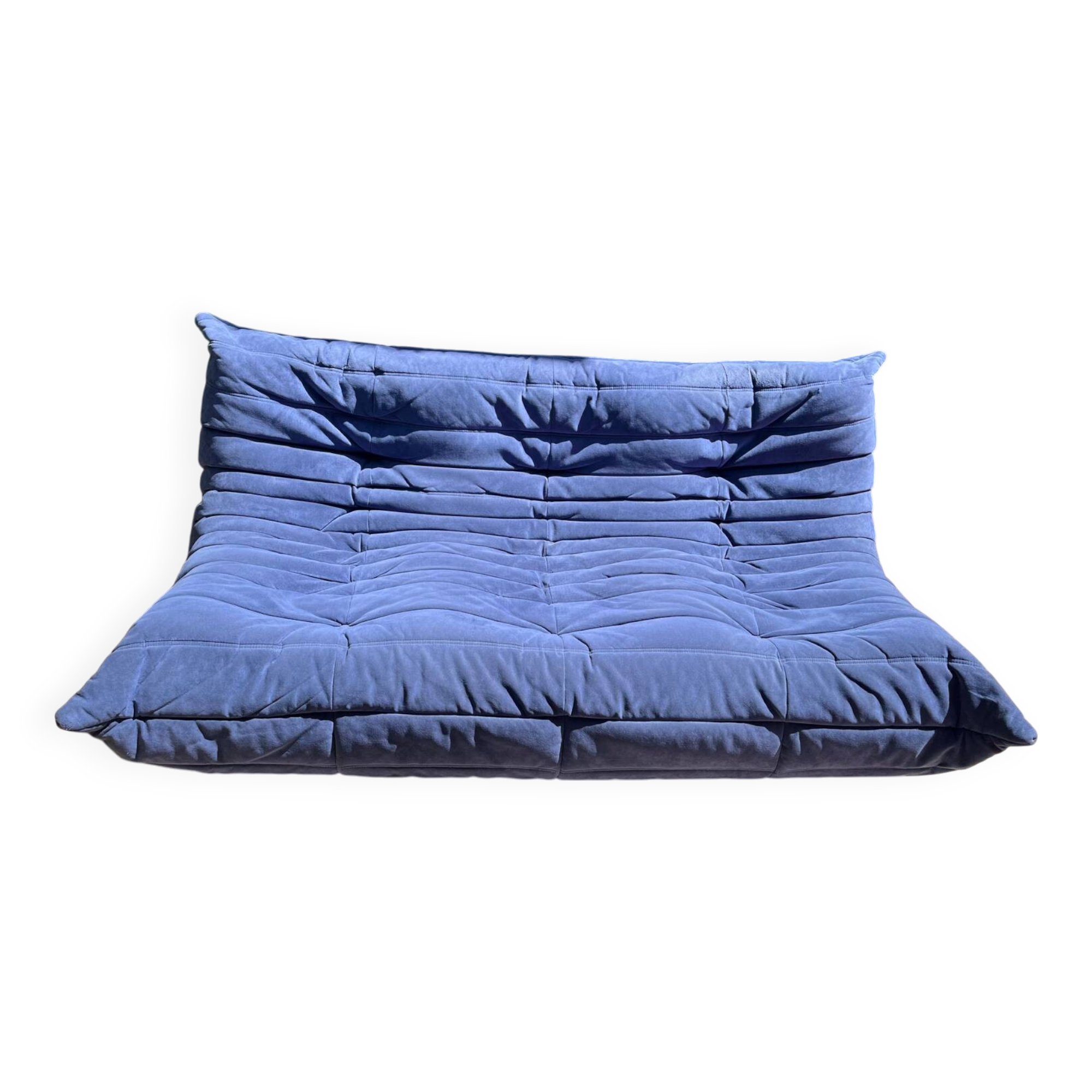 Togo 3-seater sofa in blue fabric