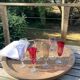 7 flûtes à champagne en verre gravé