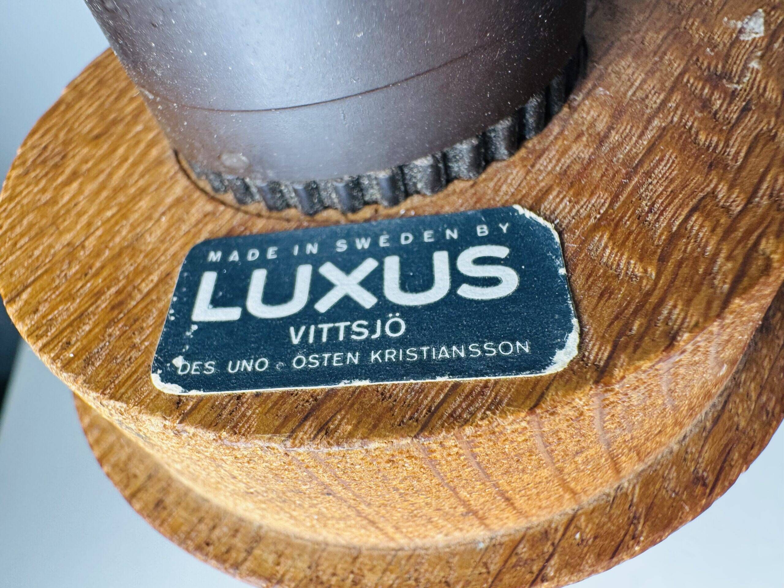 Model 105 Wooden Tripod Table Lamp By Uno & Östen Kristiansson For Luxus, Sweden 1950S