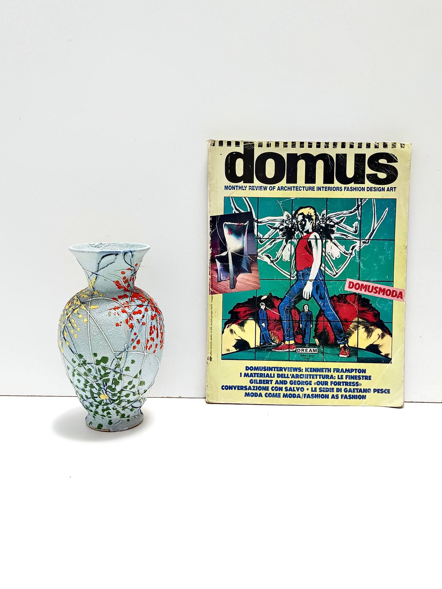 Handcrafted  and Hand-painted Multicolored Ceramic Vase by Fanciullacci, It