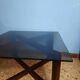 Table basse bois et verre fumé