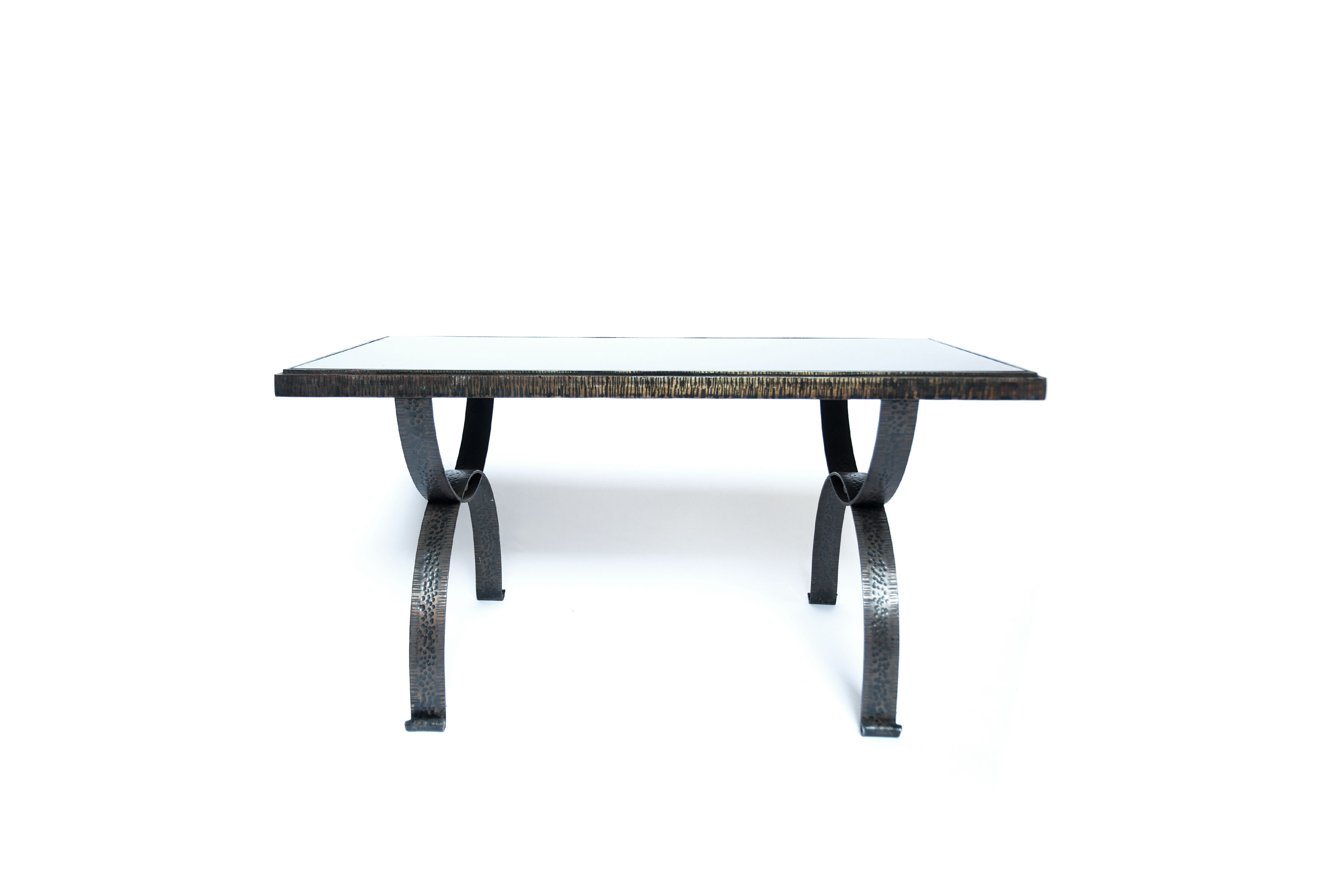Table d’appoint en fer forgé vintage brutaliste par Raymond Subes