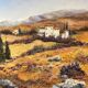 Oil painting landscape on canvas signed View of Provence