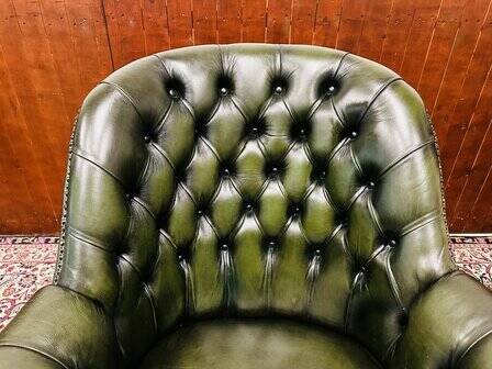 Chaise de directeur anglaise classique, chaise de bureau verte