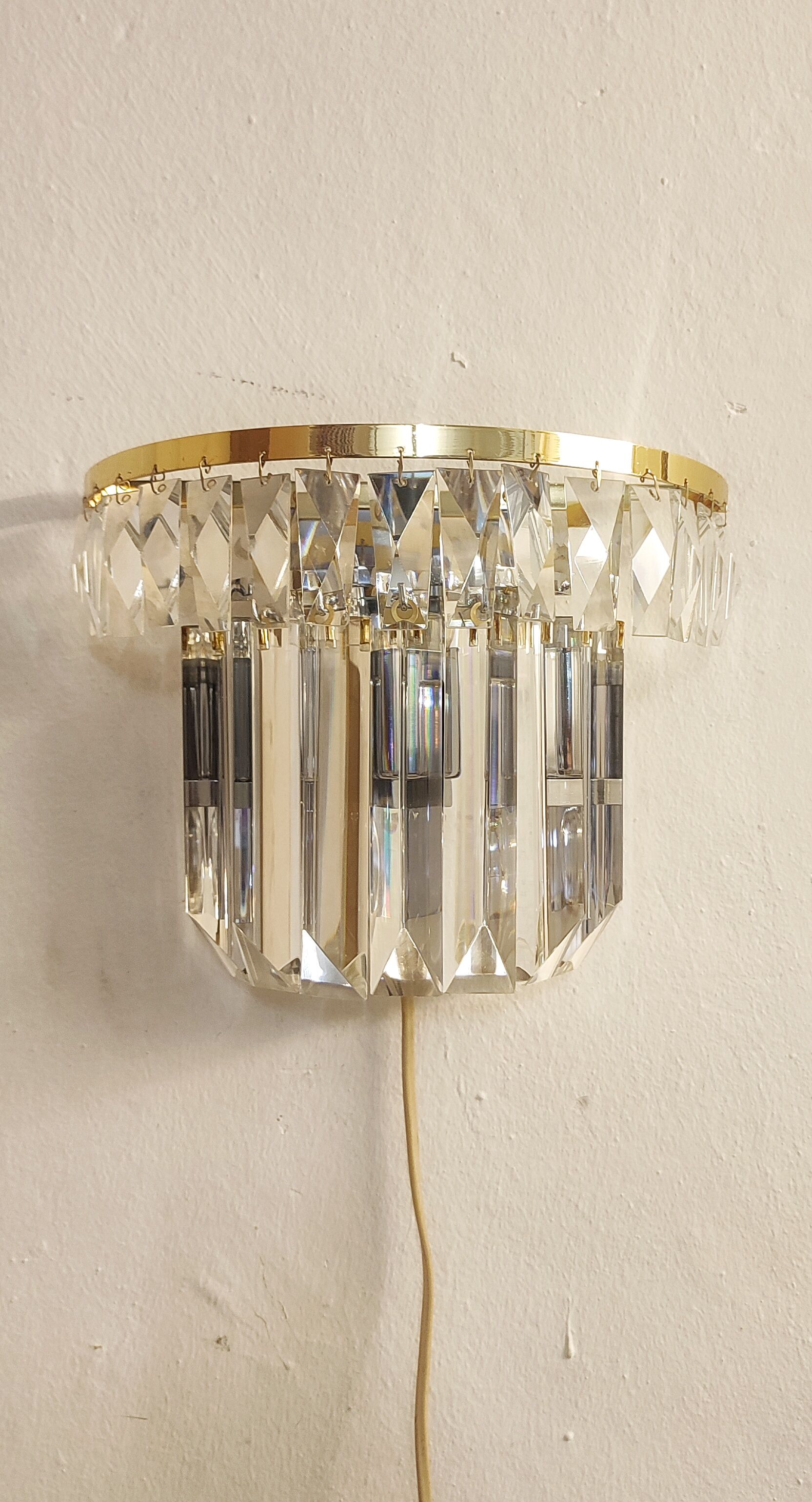 Glass wall lamp. Italy, 1950s