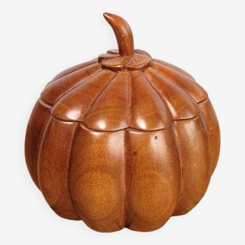 Pumpkin-shaped wooden box