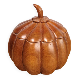 Pumpkin-shaped wooden box