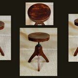 Workshop or piano swiveling stool 50s