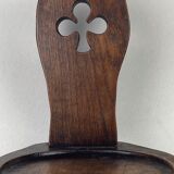 Sculptural oak brutalist chunky tripod stool, ca 1960s