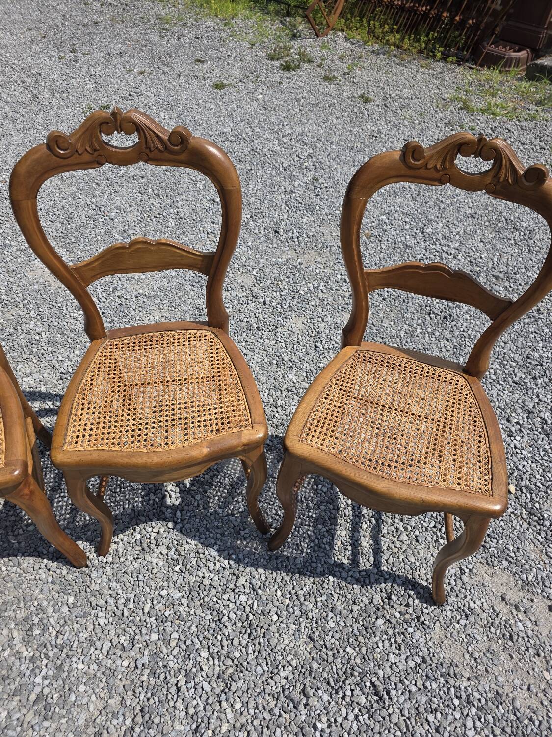 4 chaises style Louis XV en merisier