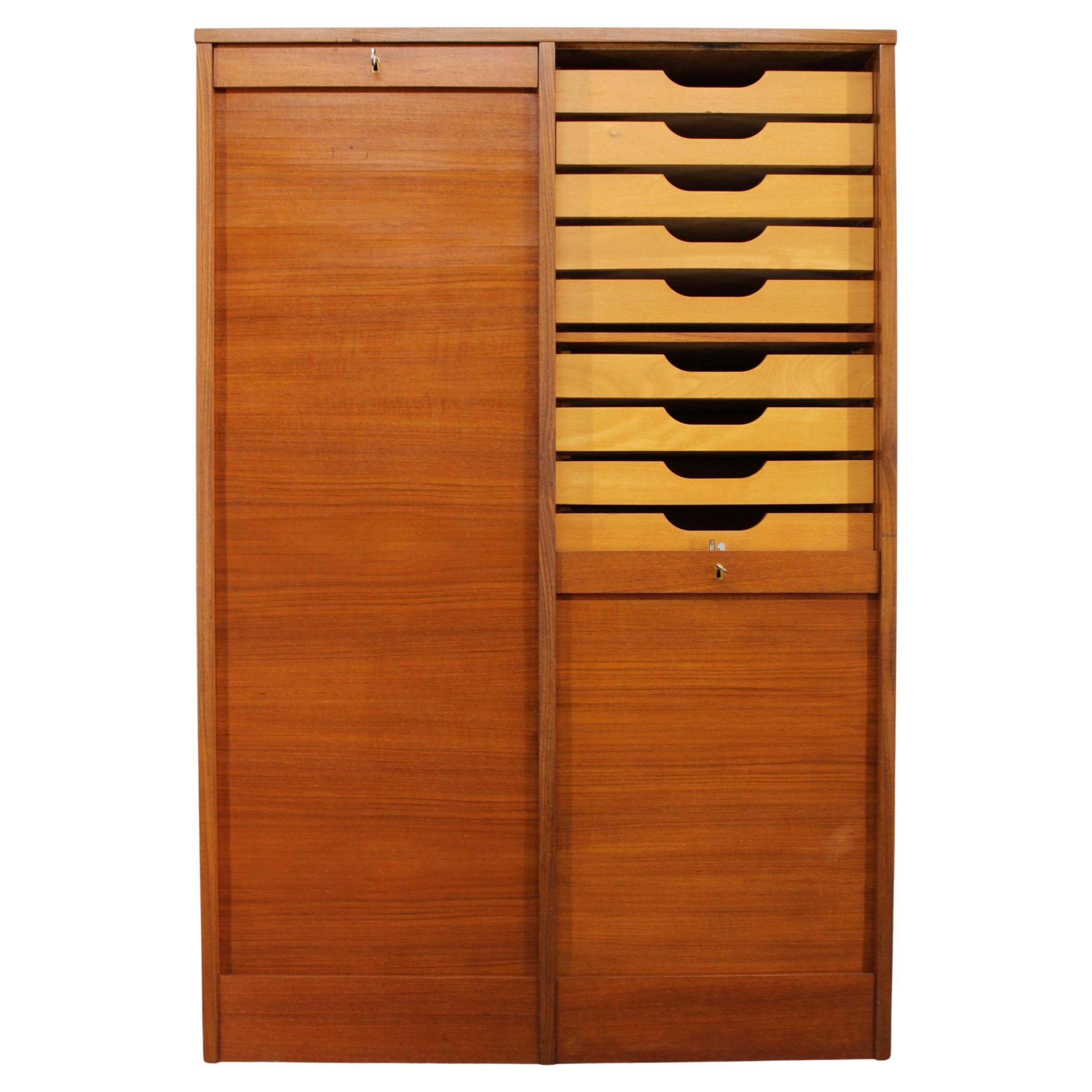 Cabinet de bureau tambour des années 60, Danemark.